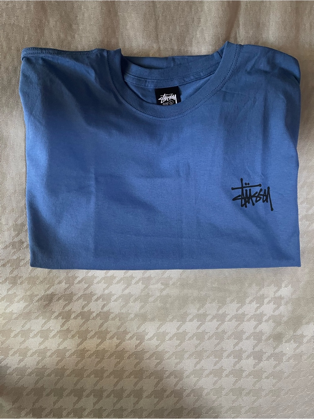Stussy Men's Blue Basic Logo T-Shirt